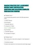 NAADAC PRACTICE TEST 2 ASSESSMENT&NewLine;REVIEW SHEET CERTIFICATION&NewLine;QUESTIONS AND SOLUTIONS COMPLETE&NewLine;PREPARATION VERIFIED