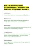 WGU C180 INTRODUCTION TO&NewLine;PSYCHOLOGY FULL STUDY GUIDE 2026&NewLine;QUESTIONS WITH ANSWERS GRADED A&plus;