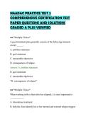 NAADAC PRACTICE TEST 2&NewLine;COMPREHENSIVE CERTIFICATION TEST&NewLine;PAPER QUESTIONS AND SOLUTIONS&NewLine;GRADED A PLUS VERIFIED&NewLine;