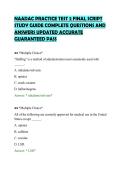 NAADAC PRACTICE TEST 2 FINAL SCRIPT&NewLine;STUDY GUIDE COMPLETE QUESTIONS AND&NewLine;ANSWERS UPDATED ACCURATE&NewLine;GUARANTEED PASS