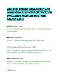 WGU C208 CHANGE MANAGEMENT AND&NewLine;INNOVATION ASSESSMENT CERTIFICATION&NewLine;EVALUATION ACCURATE QUESTIONS&NewLine;GRADED A PLUS