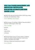 WGU C208 CHANGE MANAGEMENT AND&NewLine;INNOVATION CERTIFICATION&NewLine;EVALUATION ACCURATE QUESTIONS&NewLine;GRADED A PLUS