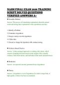 NASM FINAL EXAM 2026 TRAINING&NewLine;SCRIPT SOLVED QUESTIONS&NewLine;VERIFIED ANSWERS A&plus;&NewLine;
