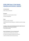 ECON 1500 Exam 2 Tyler Bowles Questions and Answers&vert; 2026&sol;2027 Updated