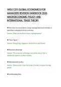 WGU C211 GLOBAL ECONOMICS FOR&NewLine;MANAGERS REVISION HANDBOOK 2026&NewLine;MACROECONOMIC POLICY AND&NewLine;INTERNATIONAL TRADE THEORY