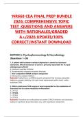 NR668 CEA FINAL PREP BUNDLE &NewLine;2026&colon; COMPREHENSIVE TOPIC &NewLine;TEST &colon;QUESTIONS AND ANSWERS &NewLine;WITH RATIONALES&sol;GRADED &NewLine;A&plus;&sol;2026 UPDATE&sol;100&percnt; &NewLine;CORRECT&sol;INSTANT DOWNLOAD