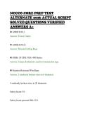 NCCCO CORE PREP TEST&NewLine;ALTERNATE 2026 ACTUAL SCRIPT&NewLine;SOLVED QUESTIONS VERIFIED&NewLine;ANSWERS A&plus;