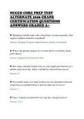 NCCCO CORE PREP TEST&NewLine;ALTERNATE 2026 CRANE&NewLine;CERTIFICATION QUESTIONS&NewLine;ANSWERS GRADED A&plus;