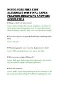 NCCCO CORE PREP TEST&NewLine;ALTERNATE 2026 FINAL PAPER&NewLine;PRACTICE QUESTIONS ANSWERS&NewLine;ACCURATE A