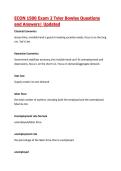 ECON 1500 Exam 2 Tyler Bowles Questions and Answers&vert; Updated