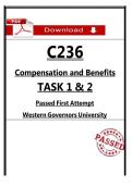 WGU C236 Tasks 1 & 2 &ndash; Compensation Benefits & Pay Grades &ndash; Passed Task