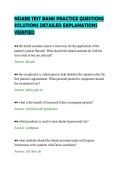 NDAEB TEST BANK PRACTICE QUESTIONS&NewLine;SOLUTIONS DETAILED EXPLANATIONS&NewLine;VERIFIED&NewLine;