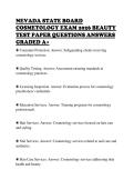 NEVADA STATE BOARD&NewLine;COSMETOLOGY EXAM 2026 BEAUTY&NewLine;TEST PAPER QUESTIONS ANSWERS&NewLine;GRADED A&plus;&NewLine;
