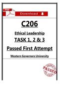 WGU C206 Tasks 1&ndash;3 &ndash; Ethical Leadership & Colgate Code Ethics &ndash; Passed Task