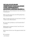 NEVADA STATE BOARD&NewLine;COSMETOLOGY EXAM 2026 STUDY&NewLine;GUIDE COMPREHENSIVE&NewLine;QUESTIONS ANSWERS GRADED A&plus;