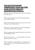 NEVADA STATE BOARD&NewLine;COSMETOLOGY EXAM 2026 TEST&NewLine;BANK REVIEW COMPLETE&NewLine;QUESTIONS SOLUTIONS A&plus;&NewLine;