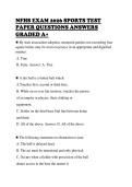NFHS EXAM 2026 SPORTS TEST&NewLine;PAPER QUESTIONS ANSWERS&NewLine;GRADED A&plus;&NewLine;