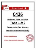 WGU C426 Tasks 1 & 2 &ndash; Healthcare Ethics & Legal Considerations &ndash; Passed Task