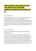 NFHS FOOTBALL RULES PRACTICE TEST&NewLine;2026 PRACTICE SET QUESTIONS&NewLine;COMPLETE ANSWERS GUARANTEED PASS&NewLine;A&plus;