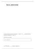 BUAL 2650 EXAM 1 QUESTIONS AND ANSWERS 