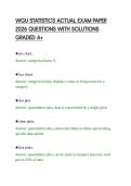 WGU STATISTICS ACTUAL EXAM PAPER&NewLine;2026 QUESTIONS WITH SOLUTIONS&NewLine;GRADED A&plus;