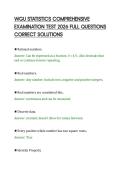 WGU STATISTICS COMPREHENSIVE&NewLine;EXAMINATION TEST 2026 FULL QUESTIONS&NewLine;CORRECT SOLUTIONS