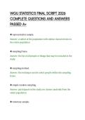 WGU STATISTICS FINAL SCRIPT 2026&NewLine;COMPLETE QUESTIONS AND ANSWERS&NewLine;PASSED A&plus;
