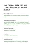 WGU STATISTICS REVIEW PAPER 2026&NewLine;COMPLETE QUESTION SET ACCURATE&NewLine;ANSWERS