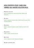 WGU STATISTICS STUDY GUIDE 2026&NewLine;VERIFIED Q&A MASTER SOLUTION PACK