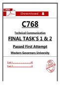 WGU C768 Final Tasks 1 & 2 &ndash; Technical Communication Proposal &ndash; Passed Task