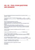 UWEC ASL 101 FINAL EXAM