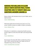 NURSING FOR WELLNESS IN OLDER&NewLine;ADULTS NINTH EDITION FINAL PAPER&NewLine;CHAPTERS ONE TO TWENTY NINE 2026&NewLine;QUESTIONS ANSWERS GRADED A&plus;
