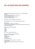 ASL 101 QUESTIONS AND ANSWERS
