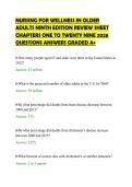 NURSING FOR WELLNESS IN OLDER&NewLine;ADULTS NINTH EDITION REVIEW SHEET&NewLine;CHAPTERS ONE TO TWENTY NINE 2026&NewLine;QUESTIONS ANSWERS GRADED A&plus;