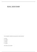 BUAL 2650 GUPTA EXAM 2 QUESTIONS AND ANSWERS 