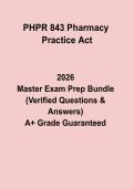 PHPR 843 Pharmacy Practice Act PDF &vert; Pharmacy Law Study Guide & High-Yield Revision Notes