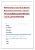 Mold Remediation Contractor Certification Exam Practice Test Questions And Correct Answers &lpar;Verified Answers&rpar; Plus Rationales 2026 Q&A &vert; Instant Download Pdf