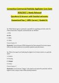 Connecticut Commercial Pesticide Applicator Core  EXAM 2026&sol;2027 &vert; Actual &vert; Newly Released &vert; Q&A with Detailed Rationales &vert; Guaranteed Pass - A&plus; Graded