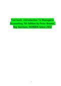 Updated Latest Introduction to Managerial Accounting 7th Edition Test Bank Comprehensive Study Guide With Cost Accounting Concepts Budgeting Systems Variance Analysis CVP Analysis Break-Even Analysis Activity Based Costing Job Order and Process Costing Pe