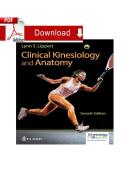 TEST BANK for Clinical Kinesiology and Anatomy 7th Edition by Lippert Lynn&period; ISBN-&period; &lpar;All Chapters 1-20&period; complete solution Guide &plus; Answer Key&rpar;
