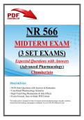 NR 566 Midterm Exam &lpar;3 Sets&rpar; Advanced Pharmacology &vert; Expected Questions & Answers 2026 &vert; Chamberlain