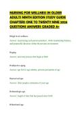 NURSING FOR WELLNESS IN OLDER&NewLine;ADULTS NINTH EDITION STUDY GUIDE&NewLine;CHAPTERS ONE TO TWENTY NINE 2026&NewLine;QUESTIONS ANSWERS GRADED A&plus;