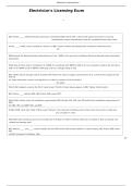 Electrician Licensing Exam Questions and Answers Updated Study Guide Graded A&plus;