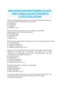 NSG 533 ADVANCED PHARMACOLOGY&NewLine;TEST 1 WEEK 4 QUESTIONS WITH&NewLine;LATEST SOLUTIONS