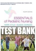 Test Bank for Essentials of Pediatric Nursing&comma; 4th Edition by Theresa Kyle Susan Carman All Chapters 1-29 LATEST