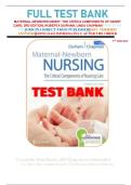 Updated Latest Maternal Newborn Nursing Test Bank Comprehensive Study Guide With NCLEX Style Questions and Answers Pregnancy Antenatal Care Intrapartum Postpartum Newborn Assessment Labor and Delivery Complications High Risk Pregnancy Neonatal Care Pharma