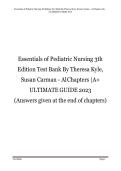 Updated Latest Essentials of Pediatric Nursing 3rd Edition Test Bank Complete Questions and Answers Study Guide With NCLEX Style Practice Exams Child Health Growth and Development Family Centered Care Pediatric Pharmacology Safety Nutrition Disorders Clin