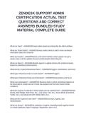 ZENDESK SUPPORT ADMIN CERTIFICATION ACTUAL TEST QUESTIONS AND CORRECT ANSWERS BUNDLED STUDY MATERIAL COMPLETE GUIDE