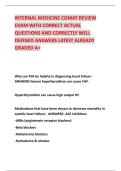 INTERNAL MEDICINE COMAT REVIEW &NewLine;EXAM WITH CORRECT ACTUAL &NewLine;QUESTIONS AND CORRECTLY WELL &NewLine;DEFINED ANSWERS LATEST ALREADY &NewLine;GRADED A&plus; 