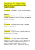 OB GYN EXAM 2026 COMPLETE EXAM QUESTIONS AND ACCURATE ANSWERS&comma; ALREADY PASSED&excl;&excl;&period;docx&NewLine;&NewLine;
